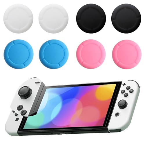 Ersatzkappe für Controller Switch Joystick Kappen,Thumbsticks Protege für Switch/Lite Silikon Joystick Schutzzubehör 3D Grips Caps (D:Vier Farben) von Miunpri