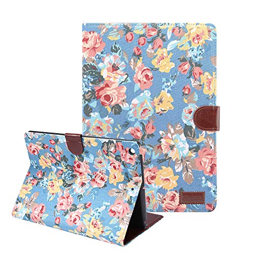 MiusiCase Hülle für iPad (8th/7th) 10.2" 2019 & 2020, Peony Pattern Stand Flip Schutzhülle Cover mit Halter und Schlaf-Aufwachfunktion von MiusiCase