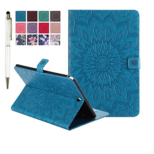 MiusiCase Samsung Galaxy Tab A 9.7 SM-T550 Hülle,PU Leder Schutzhülle Stand Clamshell Smart Cover Case für Samsung Galaxy Tab A 9.7 SM-T550/SM-P550.(Sunflower Blue) von MiusiCase