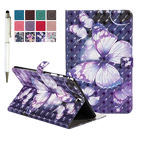 MiusiCase Samsung Galaxy Tab A 9.7 SM-T550 Hülle,PU Leder Schutzhülle Stand Clamshell Smart Cover Case für Samsung Galaxy Tab A 9.7 SM-T550/SM-P550.(Violet Butterfly) von MiusiCase
