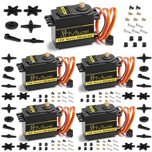 Miuzei 15KG Digitaler Servomotor Metallgetriebe Hoch Geschwindigkeit Drehmoment Servo Motor für RC Car 1:8 1/10 12 Hubschrauber Flugzeug Auto Boot Roboter Arm Steuerung 5 Stück Miuzei 15KG Digitaler Servomotor Metallgetriebe Hoch Geschwindigkeit Drehmoment Servo Motor für RC Car 1:8 1/10 12 Hubschrauber Flugzeug Auto Boot Roboter Arm Steuerung 5 Stück von Miuzei