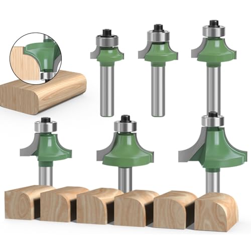 Mivanta Abrundfräser 8mm Schaft – 6 Stück Hartmetall Kugellager Fräser Set für Oberfräse, Holzverarbeitung, Rundung und Beschneidung Mivanta Abrundfräser 8mm Schaft – 6 Stück Hartmetall Kugellager Fräser Set für Oberfräse, Holzverarbeitung, Rundung und Beschneidung von Mivanta
