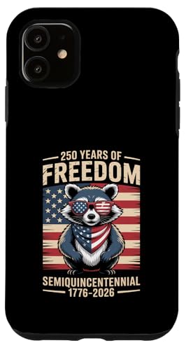 250 Jahre Freiheit Patriotischer Waschbär Hülle für iPhone 11 250 Jahre Freiheit Patriotischer Waschbär Hülle für iPhone 11 von Mix Web Shop - America 250th Anniversary