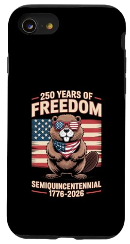 250 Years of Freedom Beaver Amerikanische US-Flagge Hülle für iPhone SE (2020) / 7 / 8 von Mix Web Shop - America 250th Anniversary