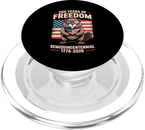 250 Years of Freedom Beaver Amerikanische US-Flagge PopSockets PopGrip für MagSafe von Mix Web Shop - America 250th Anniversary