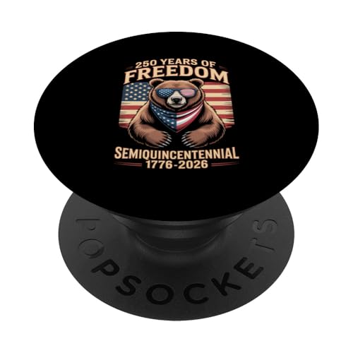 Bär zur Feier des fünfhundertjährigen Bestehens von 250 Jahren Freiheit PopSockets Klebender PopGrip Bär zur Feier des fünfhundertjährigen Bestehens von 250 Jahren Freiheit PopSockets Klebender PopGrip von Mix Web Shop - America 250th Anniversary