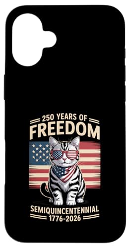 Halbfünfzehnjähriges Jubiläum, Freedom, US-Flaggenkatze, 250 Jahre Hülle für iPhone 16 Plus Halbfünfzehnjähriges Jubiläum, Freedom, US-Flaggenkatze, 250 Jahre Hülle für iPhone 16 Plus von Mix Web Shop - America 250th Anniversary