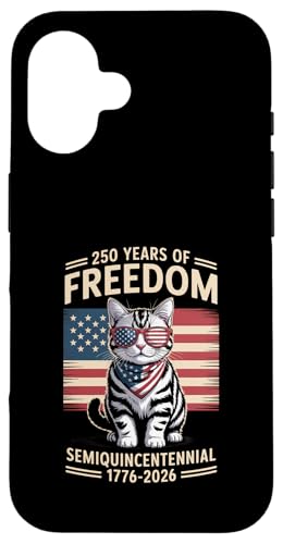 Halbfünfzehnjähriges Jubiläum, Freedom, US-Flaggenkatze, 250 Jahre Hülle für iPhone 16 Halbfünfzehnjähriges Jubiläum, Freedom, US-Flaggenkatze, 250 Jahre Hülle für iPhone 16 von Mix Web Shop - America 250th Anniversary