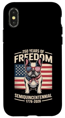 Patriotischer Bulldoggenwelpe feiert 250 Jahre Freiheit Hülle für iPhone X/XS von Mix Web Shop - America 250th Anniversary