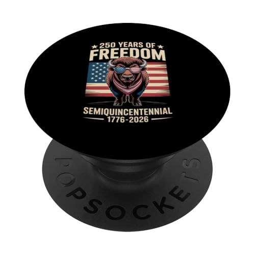 US-Flagge 250 Jahre Freiheit Halbfünfzehnjähriger Bison PopSockets Klebender PopGrip US-Flagge 250 Jahre Freiheit Halbfünfzehnjähriger Bison PopSockets Klebender PopGrip von Mix Web Shop - America 250th Anniversary