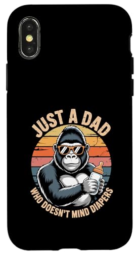 Just A Dad Who Doesn't Mind Windeln Vatertag Hülle für iPhone X/XS von Mix Web Shop - Funny Dad