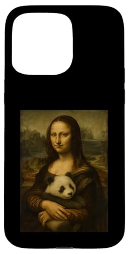 Klassische Mona Lisa mit Panda Portrait Art Hülle für iPhone 15 Pro Max von Mix Web Shop - Mona Lisa