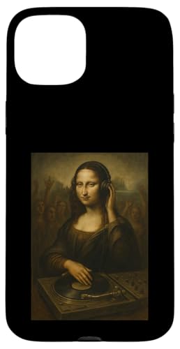 Mona Lisa DJ Plattenspieler Kopfhörer Musikliebhaber Hülle für iPhone 15 Plus Mona Lisa DJ Plattenspieler Kopfhörer Musikliebhaber Hülle für iPhone 15 Plus von Mix Web Shop - Mona Lisa