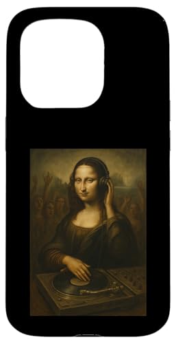 Mona Lisa DJ Plattenspieler Kopfhörer Musikliebhaber Hülle für iPhone 15 Pro Mona Lisa DJ Plattenspieler Kopfhörer Musikliebhaber Hülle für iPhone 15 Pro von Mix Web Shop - Mona Lisa