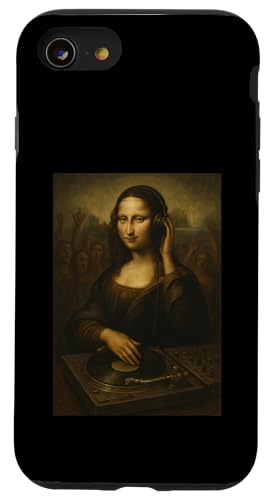 Mona Lisa DJ Plattenspieler Kopfhörer Musikliebhaber Hülle für iPhone SE (2020) / 7 / 8 von Mix Web Shop - Mona Lisa
