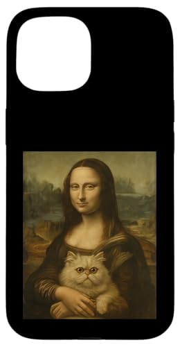 Mona Lisa Perserkatze Lustige Renaissance Malerei Kunst Hülle für iPhone 15 von Mix Web Shop - Mona Lisa