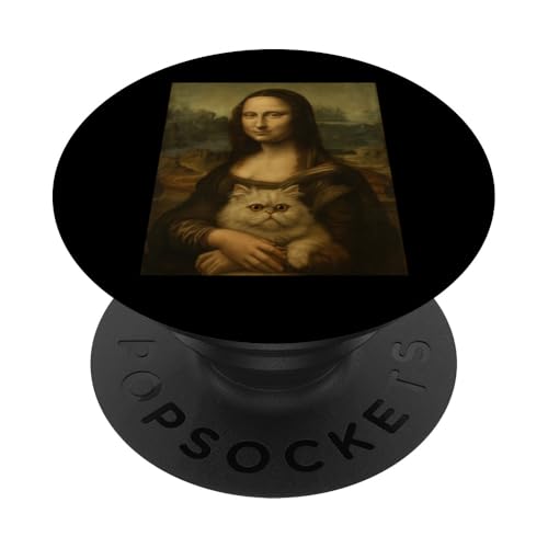 Mona Lisa Perserkatze Lustige Renaissance Malerei Kunst PopSockets Klebender PopGrip Mona Lisa Perserkatze Lustige Renaissance Malerei Kunst PopSockets Klebender PopGrip von Mix Web Shop - Mona Lisa
