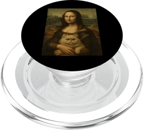 Mona Lisa Perserkatze Lustige Renaissance Malerei Kunst PopSockets PopGrip für MagSafe von Mix Web Shop - Mona Lisa