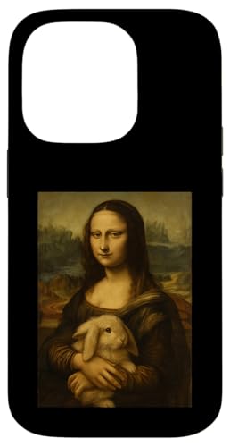 Mona Lisa mit Kaninchen - Lustiger Kunstgeschichtsklassiker Hülle für iPhone 14 Pro von Mix Web Shop - Mona Lisa