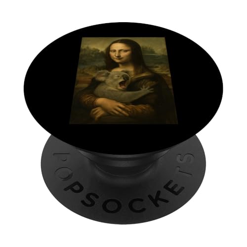 Mona Lisa mit Koalabär, humorvolle Kunst, PopSockets Klebender PopGrip Mona Lisa mit Koalabär, humorvolle Kunst, PopSockets Klebender PopGrip von Mix Web Shop - Mona Lisa