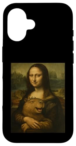 Mona Lisa mit einem Capybara-Porträtgemälde Hülle für iPhone 16 von Mix Web Shop - Mona Lisa