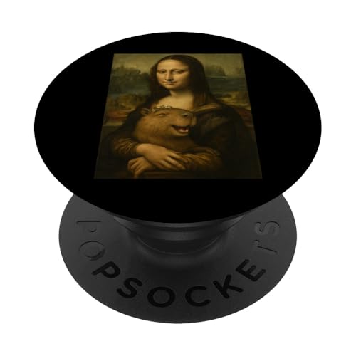 Mona Lisa mit einem Capybara-Porträtgemälde PopSockets Klebender PopGrip Mona Lisa mit einem Capybara-Porträtgemälde PopSockets Klebender PopGrip von Mix Web Shop - Mona Lisa
