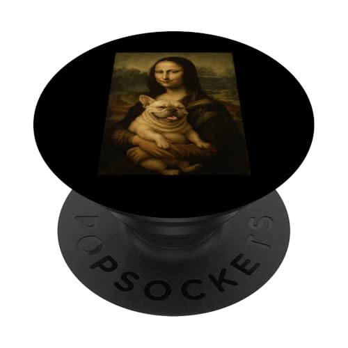 Mona Lisa und Bulldog - Renaissance Art Parodie PopSockets Klebender PopGrip Mona Lisa und Bulldog - Renaissance Art Parodie PopSockets Klebender PopGrip von Mix Web Shop - Mona Lisa