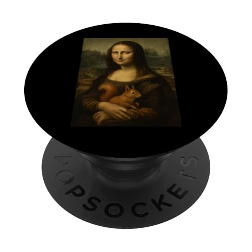 Mona Lisa und Eichhörnchen Art Lustige Kunst-Parodie PopSockets Klebender PopGrip Mona Lisa und Eichhörnchen Art Lustige Kunst-Parodie PopSockets Klebender PopGrip von Mix Web Shop - Mona Lisa