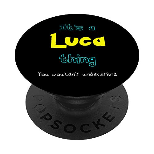 Luca - Lustiger personalisierter kundenspezifischer Vorname PopSockets PopGrip: Ausziehbarer Sockel und Griff für Handys/Tablets mit Tauschbarem Top von Mix Web Shop - Name