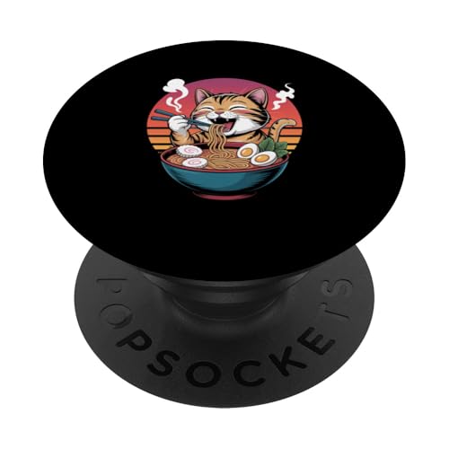 Kawaii Katze frisst japanische Ramen-Nudeln PopSockets Klebender PopGrip Kawaii Katze frisst japanische Ramen-Nudeln PopSockets Klebender PopGrip von Mix Web Shop - Ramen