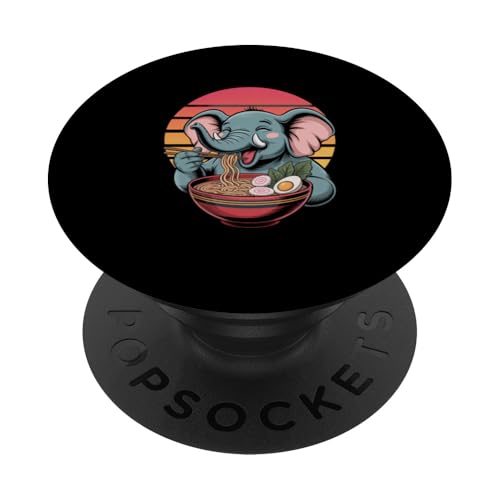 Kawaii Netter Elefant isst japanische Ramen-Nudeln PopSockets Klebender PopGrip Kawaii Netter Elefant isst japanische Ramen-Nudeln PopSockets Klebender PopGrip von Mix Web Shop - Ramen
