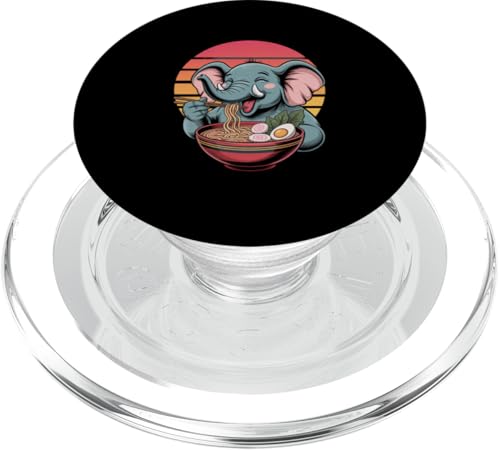 Kawaii Netter Elefant isst japanische Ramen-Nudeln PopSockets PopGrip für MagSafe Kawaii Netter Elefant isst japanische Ramen-Nudeln PopSockets PopGrip für MagSafe von Mix Web Shop - Ramen