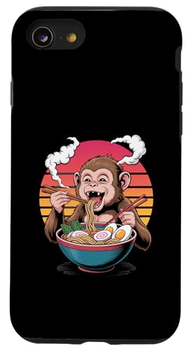 Niedlicher Kawaii-Affe genießt japanische Ramen-Nudeln Hülle für iPhone SE (2020) / 7 / 8 von Mix Web Shop - Ramen