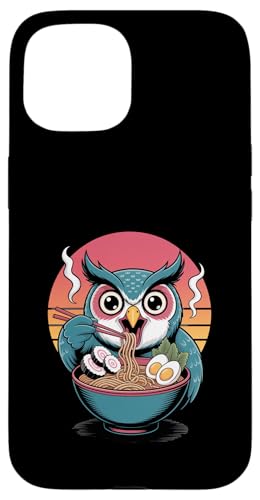 Süße Kawaii Japanische Ramen Nudeln Eule Hülle für iPhone 15 von Mix Web Shop - Ramen