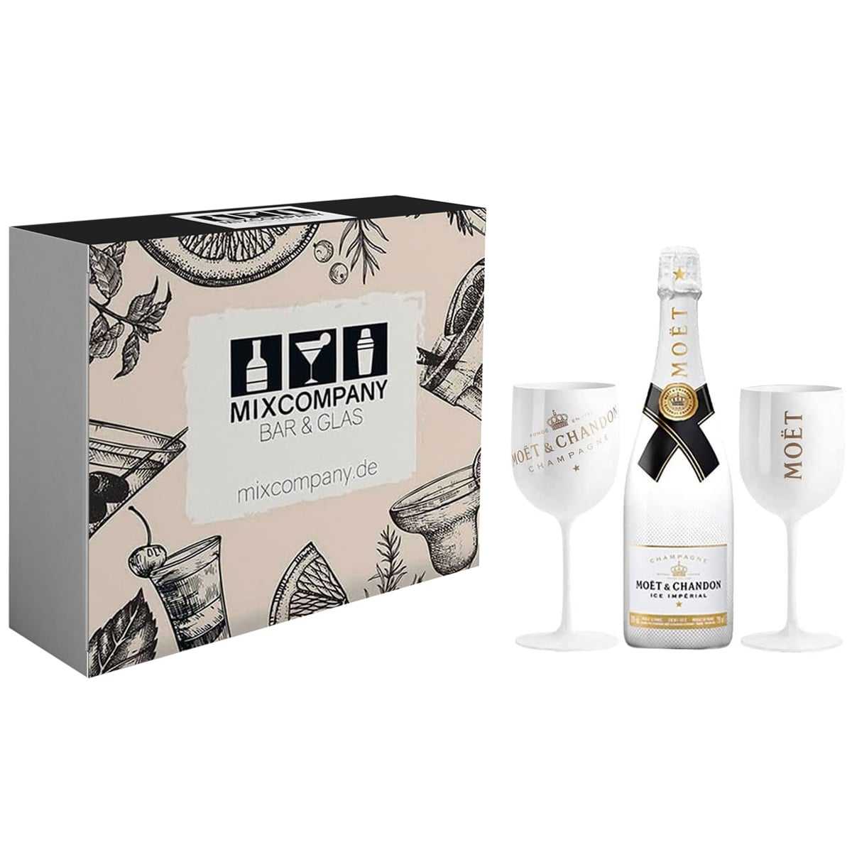 Moet & Chandon Geschenkset (Imperial Champagner 0.75l 2x Moet Kelche Geschenkbox) von MixCompany
