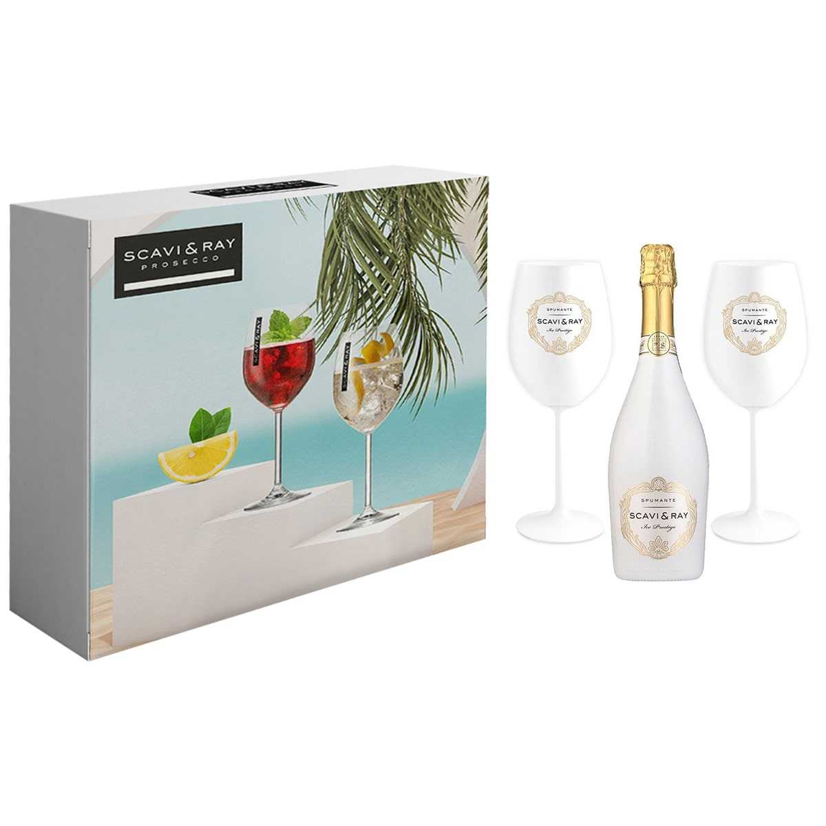 Scavi & Ray ICE Prestige Geschenkset (Prosecco Flasche 75cl 2x ICE Glässer) von MixCompany