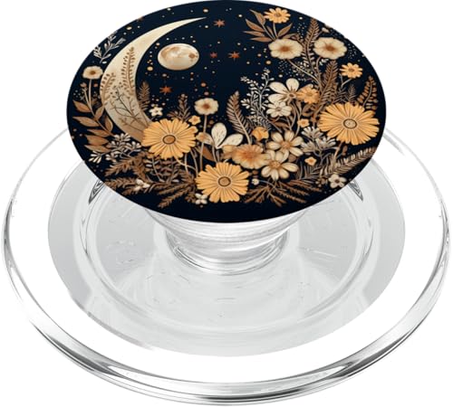 Boho Mond Und Wildblumen PopSockets PopGrip für MagSafe Boho Mond Und Wildblumen PopSockets PopGrip für MagSafe von Mixed Flower Bouquet Floral Pattern