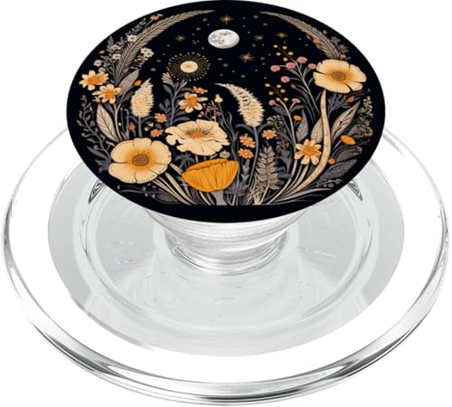 Boho Mond Und Wildblumen PopSockets PopGrip für MagSafe Boho Mond Und Wildblumen PopSockets PopGrip für MagSafe von Mixed Flower Bouquet Floral Pattern