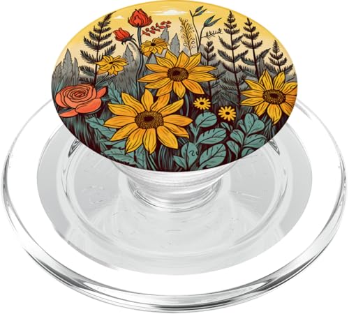 Sonnenblumen Floral PopSockets PopGrip für MagSafe Sonnenblumen Floral PopSockets PopGrip für MagSafe von Mixed Flower Bouquet Floral Pattern