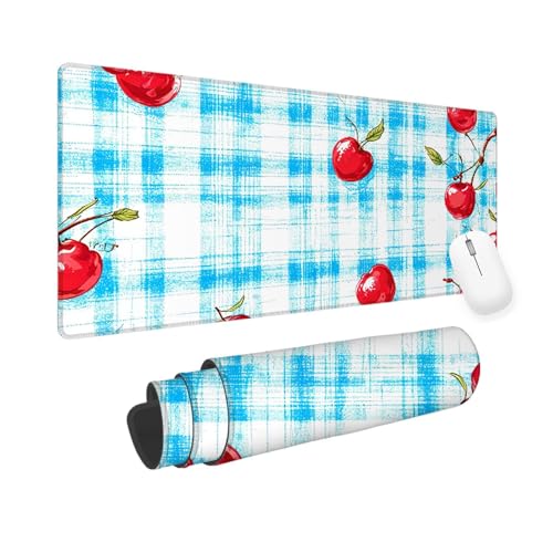 Mousepad Blau Mauspad XXL 1200x400x3mm Gaming Mauspad Obst, Mouse Pad mit Vernähte Kanten, Rutschfester Gaming Mousepad mit Einer Speziellen Oberfläche verbessert Geschwindigkeit und Präzision yv-783 von Mixmblon