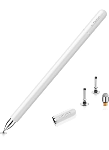 Mixoo Disc Stylus Stifte mit Magnetkappe, hochempfindlicher kapazitiver Stylus für iPad Smartphone Samsung Galaxy Tablet (Weiß) von Mixoo