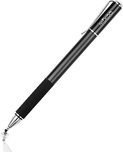 Mixoo Stift Präzision Disc Eingabestift Touchstift Stylus 2 in 1 Kapazitive Touchscreen Stift, kompatibel für Smartphones &Tablets (Schwarz) von Mixoo