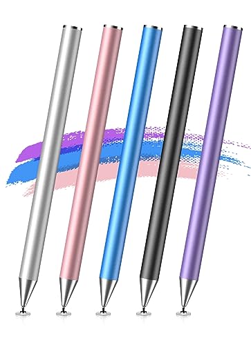 Mixoo Tablet Stift [5er Pack] Disc-Spitze Stylus Pen, Hohepräzision universal Eingabestifte kompatibel mit alle Handys/Tablets wie iPhone iPad Samsung Surface Xiaomi Google Motorola usw von Mixoo