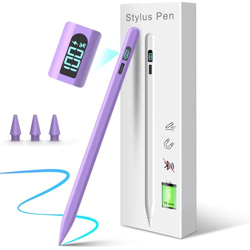 Stylus Pen für iPad Apple2018-2025 ipad Stift 3X Schnelleres Laden/Arbeit 11st. Handflächenablehnung/Neigungssensitivität,Kompatibel mit iPad11/10/9/8/7/6Gen.,Air3-5,Pro11/12.9/13'',Mini5/6 (Lila) von Mixoo