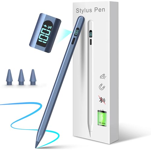 Stylus Pen für iPad Apple2018-2025 ipad Stift 3X Schnelleres Laden/Arbeit 11st. Handflächenablehnung/Neigungssensitivität,Kompatibel mit iPad11/10/9/8/7/6Gen.,Air3-5,Pro11/12.9/13'',Mini5/6 Blau Stylus Pen für iPad Apple2018-2025 ipad Stift 3X Schnelleres Laden/Arbeit 11st. Handflächenablehnung/Neigungssensitivität,Kompatibel mit iPad11/10/9/8/7/6Gen.,Air3-5,Pro11/12.9/13'',Mini5/6 Blau von Mixoo