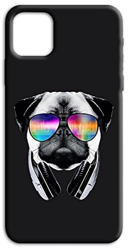Mixroom - Schutzhülle Back Case aus weichem TPU Silikon für Motorola Edge 60 PRO Muster Hund Mops Brille und Kopfhörer R260 von Mixroom