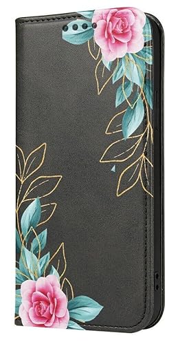 Mixroom - Schutzhülle Cover Case im Bookstyle für iPhone 13 Pro Max mit Ständer aus Kunstleder Magnetverschluss Brieftasche Innenteil aus weichem TPU Blumenmuster U1051 von Mixroom