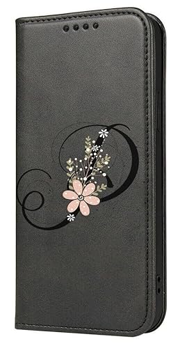 Mixroom - Schutzhülle für iPhone 16 Plus mit Ständer aus Kunstleder, Magnetverschluss, innerer Teil aus weichem TPU, Motiv: P mit Blumen Mixroom - Schutzhülle für iPhone 16 Plus mit Ständer aus Kunstleder, Magnetverschluss, innerer Teil aus weichem TPU, Motiv: P mit Blumen von Mixroom