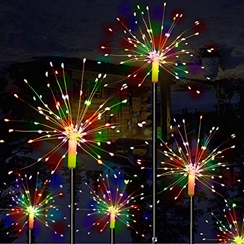 Mixtooltoys Lichterkette, Solar Feuerwerk Lichtkette Lichter wasserdicht Weihnachtslichterkette 90leds Beleuchtungseffekt Ideal für Weihnachten Dekoration (2 Stück Farbig) von Mixtooltoys