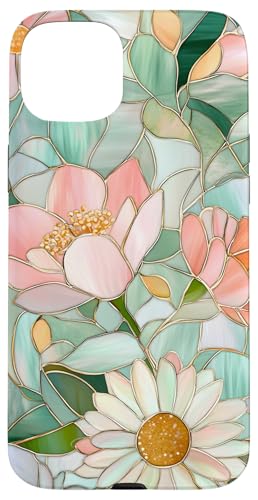 Buntglas-Blumenmuster Hülle für iPhone 15 Plus Buntglas-Blumenmuster Hülle für iPhone 15 Plus von Miyu Case Wave